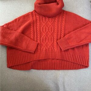 Jack by BB Dakota Vibrant Burnt Orange Turtle Neck Sweater